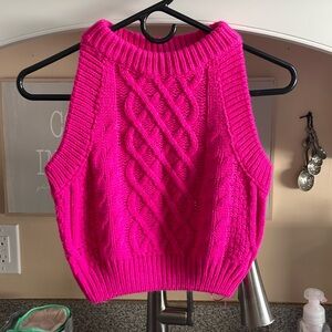 Nwt Windsor crop tank  Pink Cable Knit Sweater